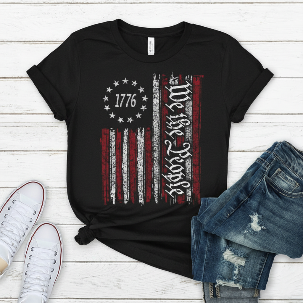 We The People Shirt Patriotic Shirts For Women Man Vintage Usa Flag Shirt 1776 Flag T Shirt History Shirt Labor Day Shirt
