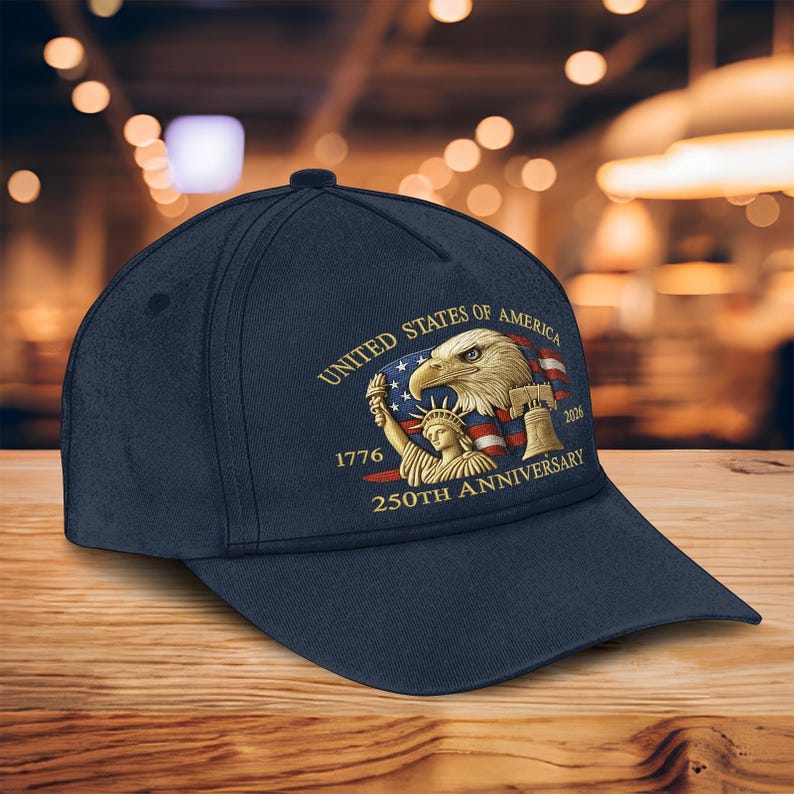 Embroidered Hat United States 250th Anniversary Hat 1776 2026 Print Baseball Cap With Bald Eagle Liberty Bell Statue Of Liberty