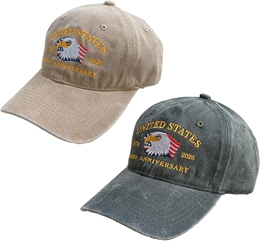 Eagle Usa 250th Anniversary Hat Adjustable United States Patriotic Cap For 250th Celebrationvintage Washed Baseball Cap