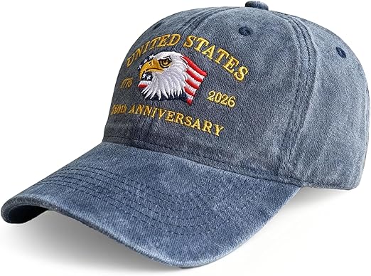 Eagle Usa 250th Anniversary Hat Adjustable United States Patriotic Cap For 250th Celebrationvintage Washed Baseball Cap