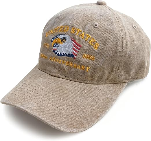 Eagle Usa 250th Anniversary Hat Adjustable United States Patriotic Cap For 250th Celebrationvintage Washed Baseball Cap