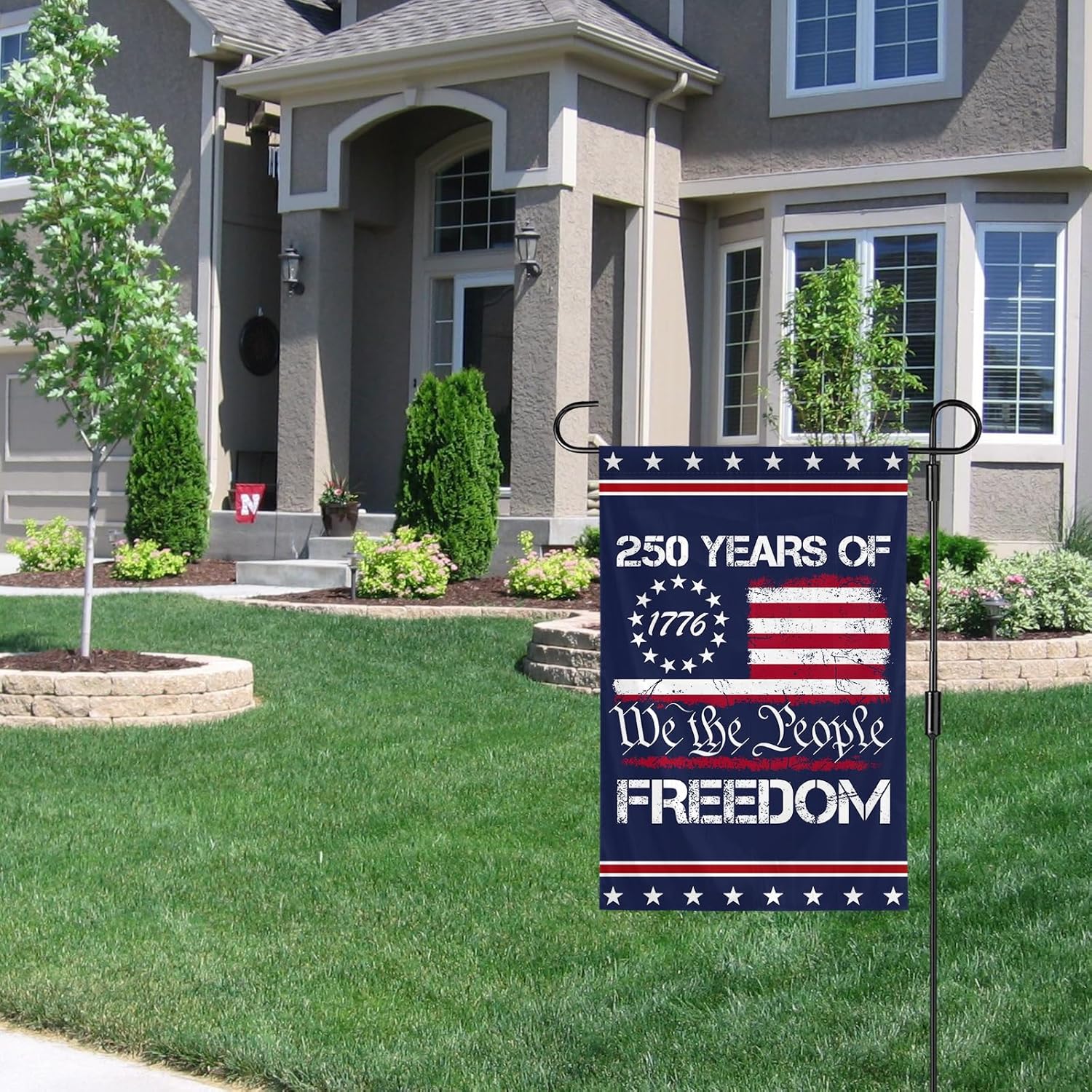 We The People 1776 2026 Flag Memorial Day Patriotic 250th Birthday 250 Years United States Indoor Garden Decoration