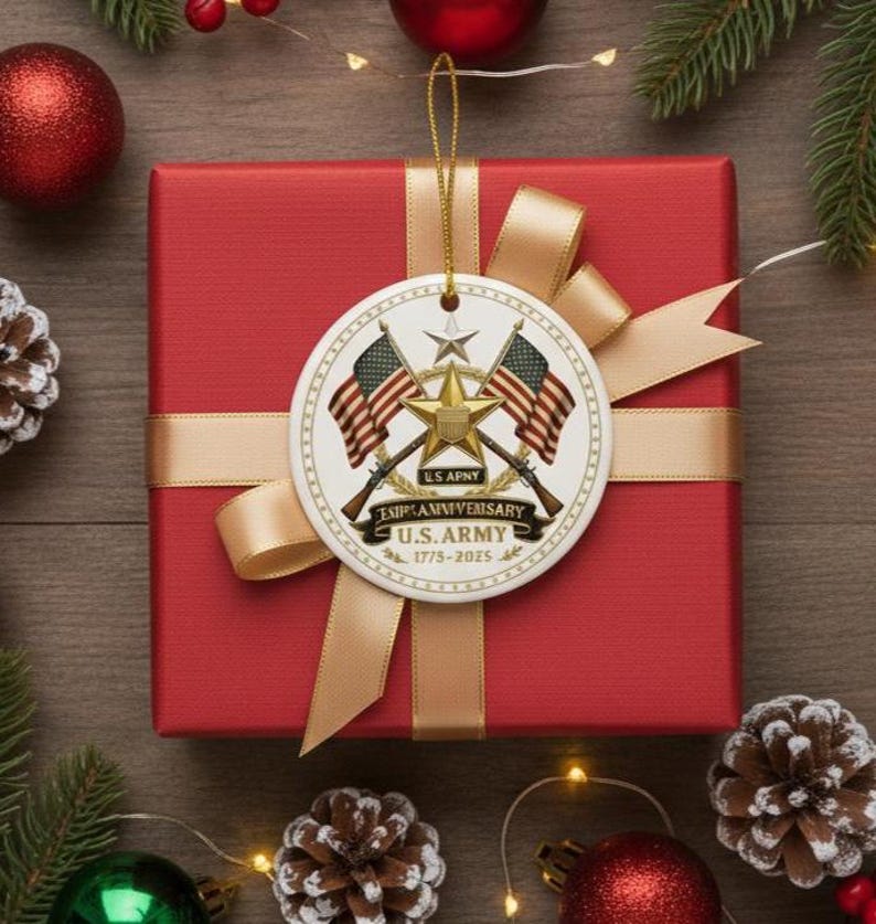 Us Army 250th Anniversary Ornament Military Christmas Ornament 2025 Patriotic Keepsake Gift Veteran Memorial Decor Army Pride