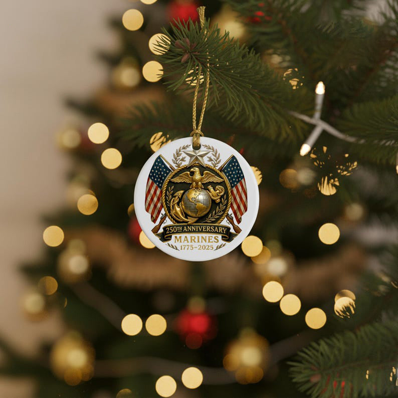 Marine 250th Anniversary Ornament Military Veteran Ornament Christmas Gift For Military