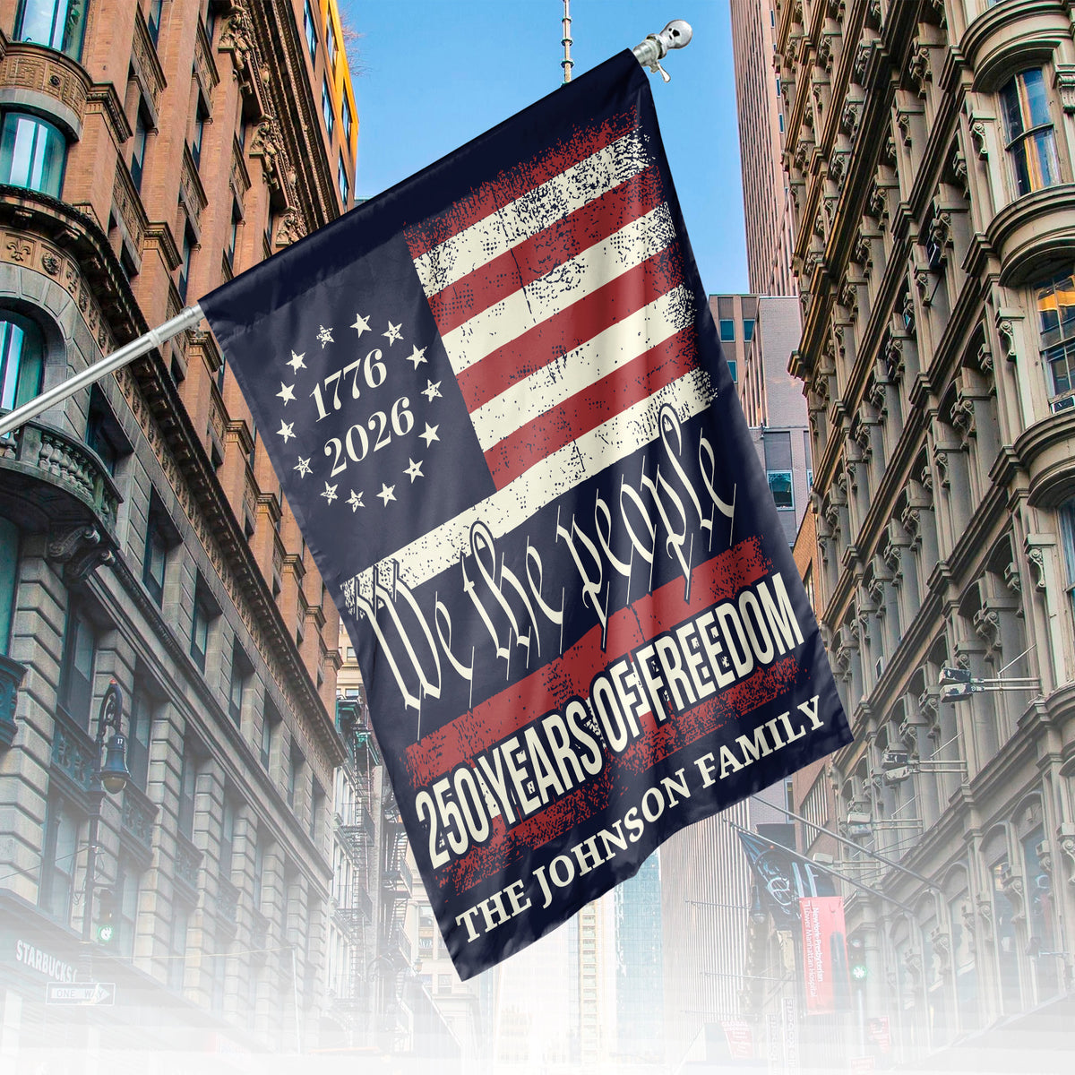 Personalized 250 Years Of Freedom Flag Happy 250th Birthday Usa Flag America 250th Anniversary Flag Patriotic 4th Of July House Flag Garden Flag