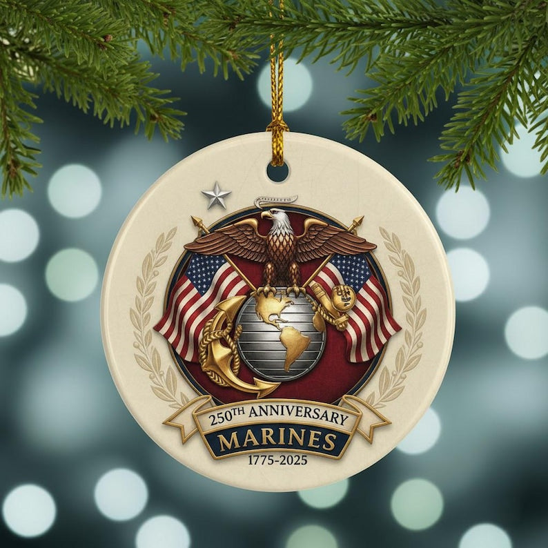 Marine 250th Anniversary Ornament Military Veteran Ornament Christmas Gift For Military