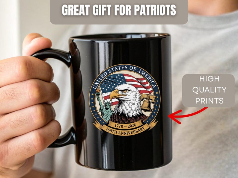 America 250th Anniversary Coffee Mug 1776 2026 United States Semiquincentennial Celebration Patriotic Veteran Gift Made In The Usa