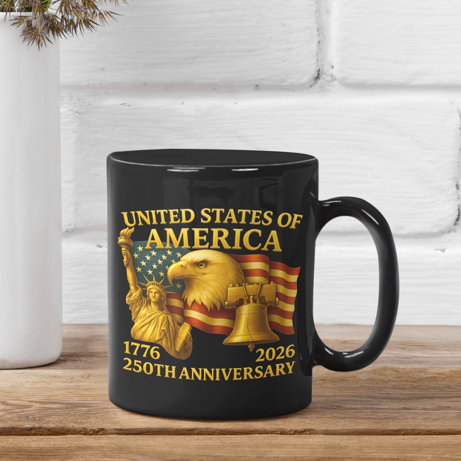 250 Years Anniversary Mug Happy 250th Birthday 1776 2026 Black Mug