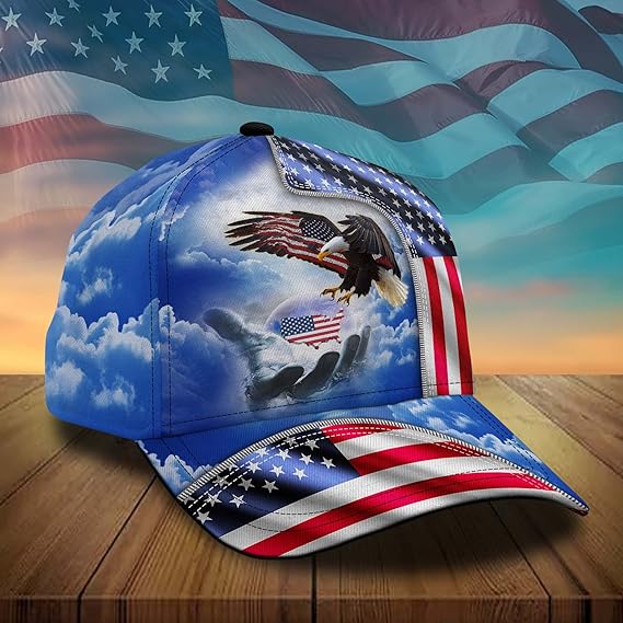3d Printed One Nation Under God Baseball Cap American Eagle Hat For Usa Patriots Unique Design Hat