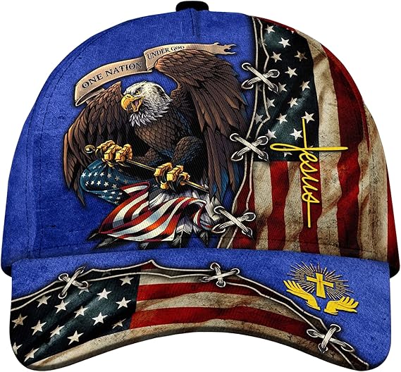 3d Printed One Nation Under God Baseball Cap American Eagle Hat For Usa Patriots Unique Design Hat