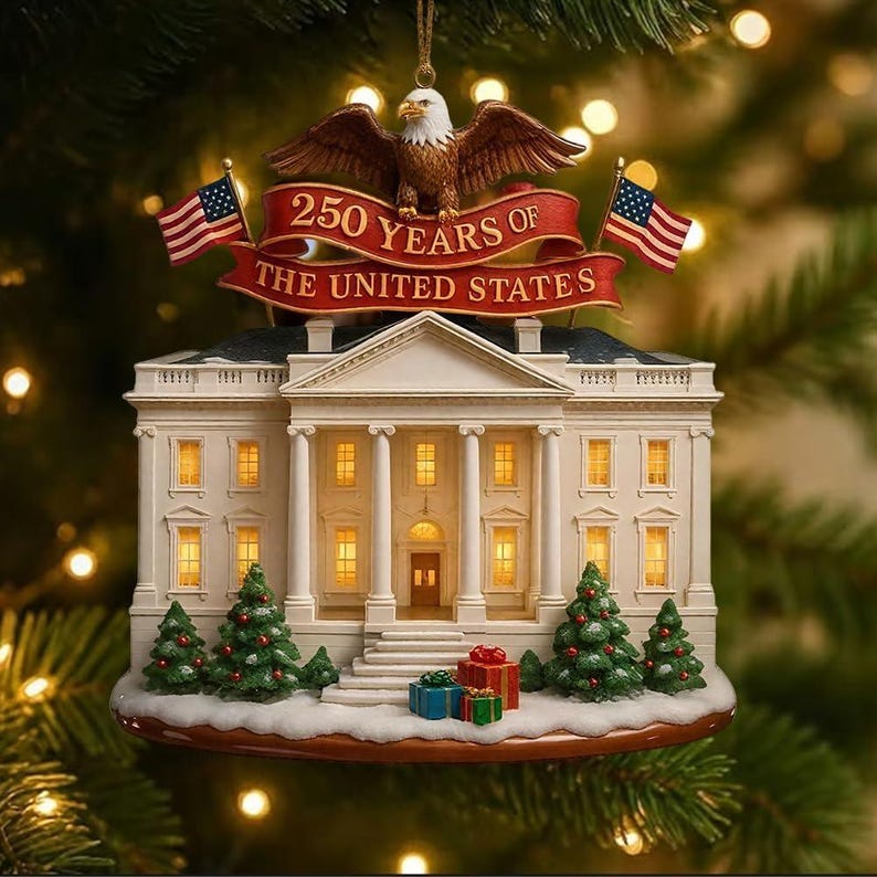 US 250th Anniversary Ornament, Hanging Pendant Decoration for Christmas Tree, America s 250th Celebration, 2D Christmas Keepsake