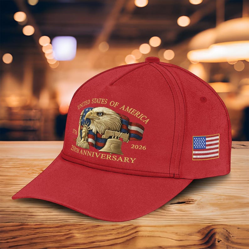 Eagle Liberty United States 250th Anniversary Hat 2026 Adjustable Patriotic Baseball Cap With Bald Eagle For Veterans