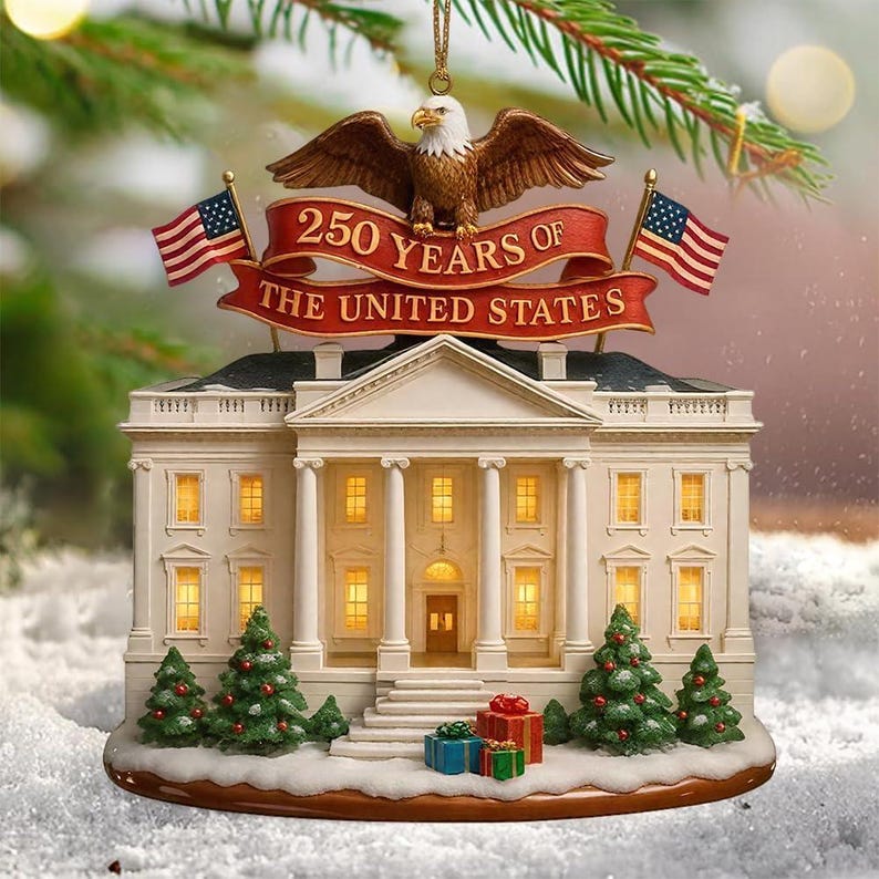 US 250th Anniversary Ornament, Hanging Pendant Decoration for Christmas Tree, America s 250th Celebration, 2D Christmas Keepsake
