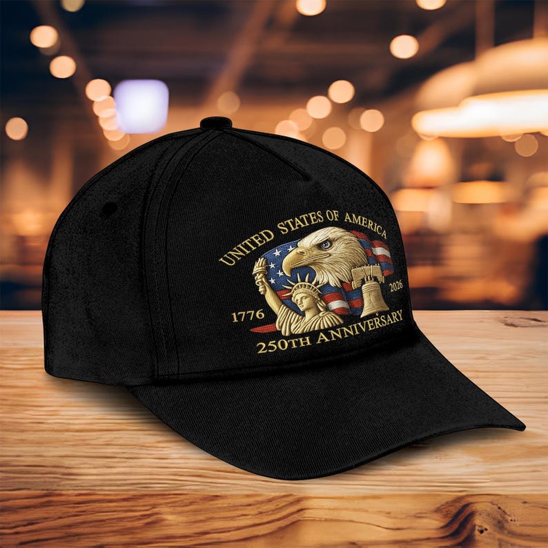 Eagle Liberty United States 250th Anniversary Hat 2026 Adjustable Patriotic Baseball Cap With Bald Eagle For Veterans