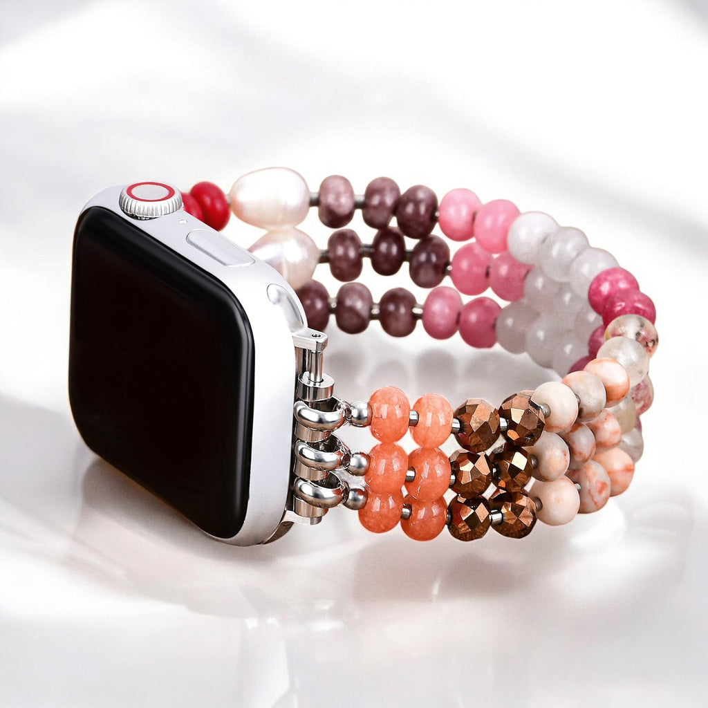 Ruby Blush Stone Stretch Apple Watch Strap