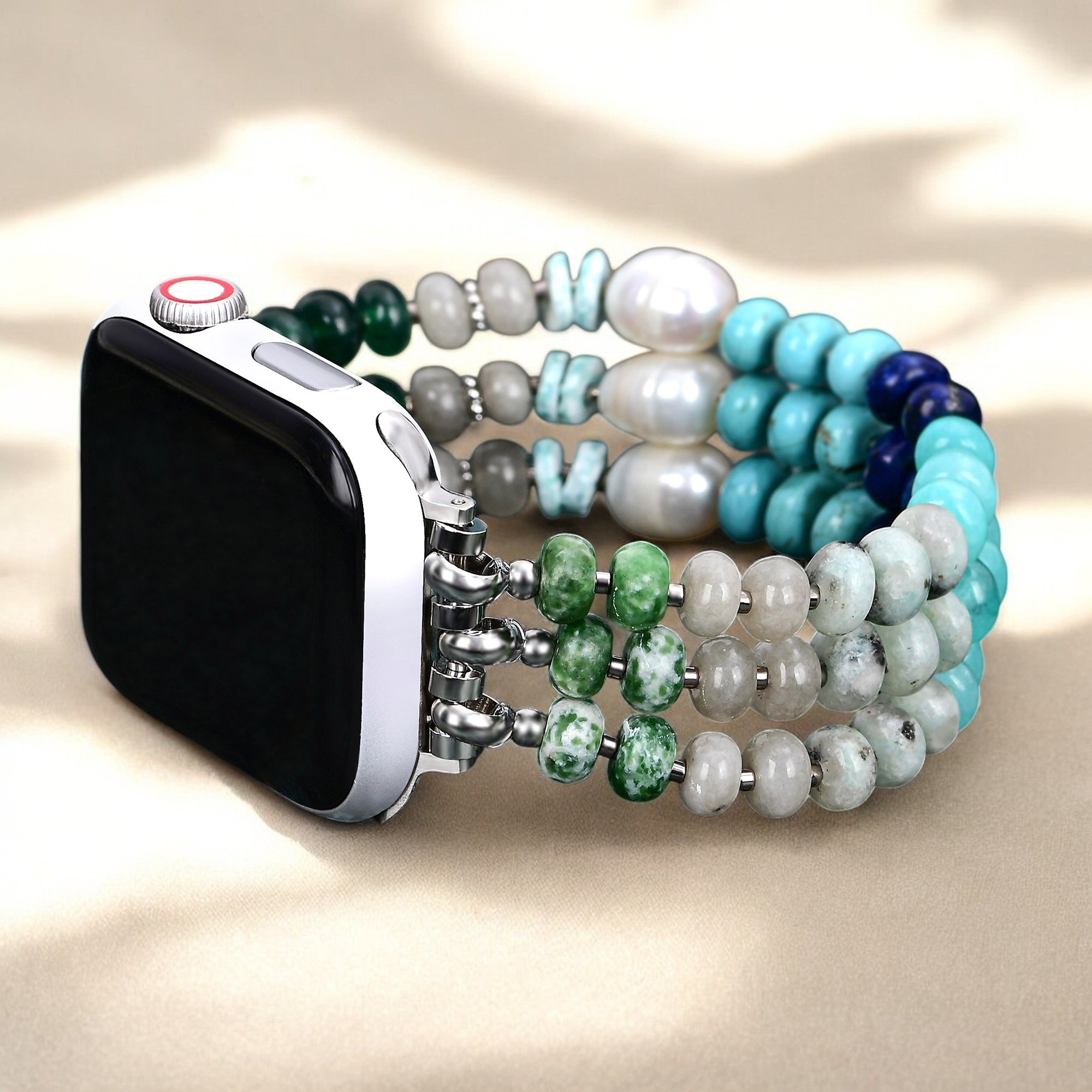 Ocean Breeze Stone Stretch Apple Watch Strap