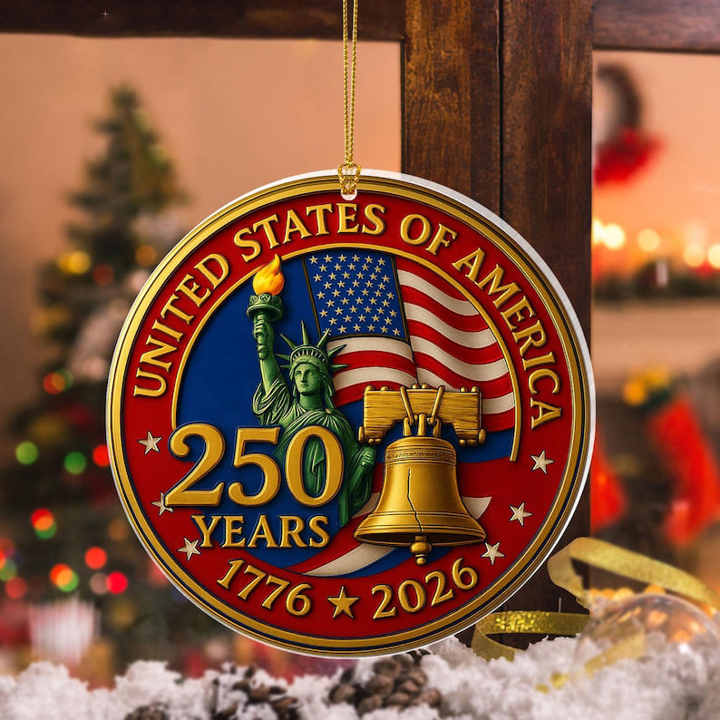 250 Years Of America Ornament 1776 2026 Liberty Bell Decoration Patriotic Ornament American Independence Day Giftjuly 4 Decor