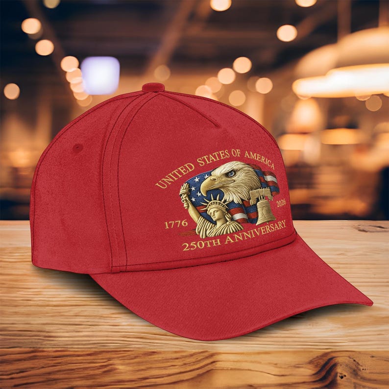 Embroidered Hat United States 250th Anniversary Hat 1776 2026 Print Baseball Cap With Bald Eagle Liberty Bell  Statue Of Liberty