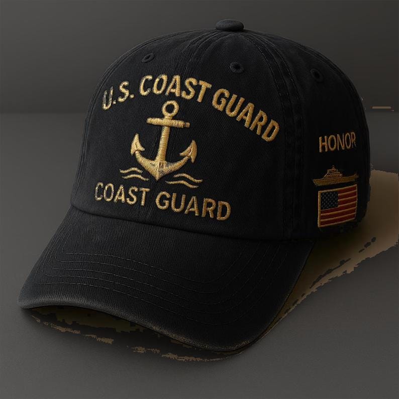 Us Coast Guard Veteran Embroidered Trucker Hat Uscg Baseball Cap 250th Anniversary Embroidered Baseball Us Tribute Retro Cap