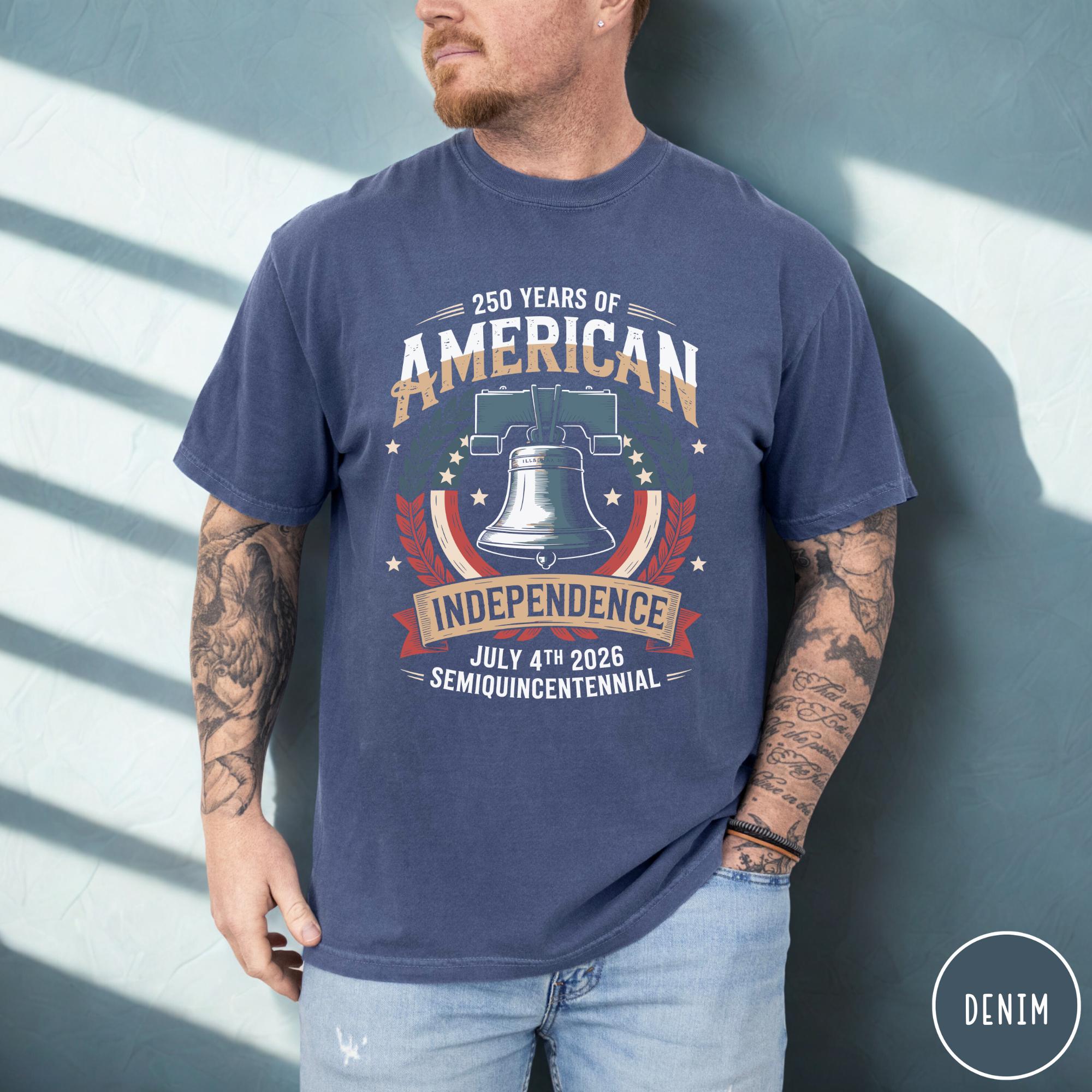 250 Years Of American Independence Shirt 250th Independence Day Shirt Liberty Bell Graphic Tee Retro American Heritage Shirt 4th Of July