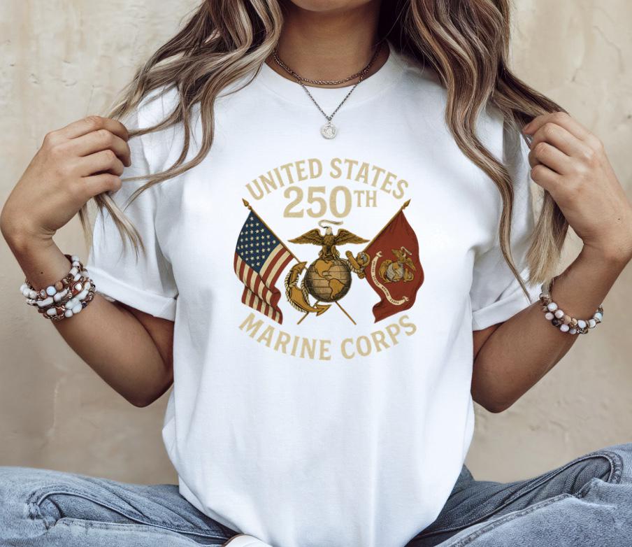 250th Usmc Birthday Shirt Marine Corps Anniversary Tee Veteran Gift Heavy Cotton Shirt