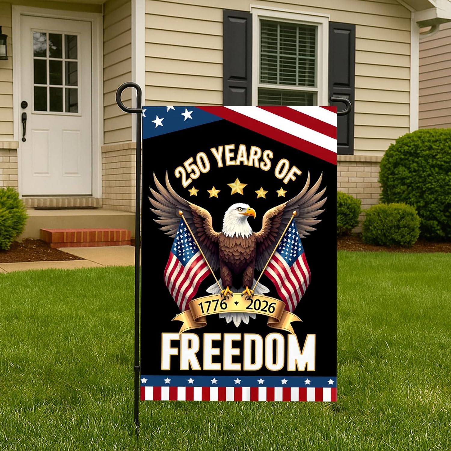 250 Years America Garden Flag250th Anniversary Usa Patriotic Banner Double Sided With Eagle Design 1776 2026 Commemorative