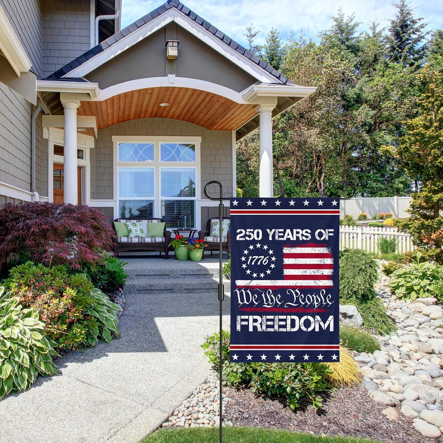 We The People 1776 2026 Flag Memorial Day Patriotic 250th Birthday 250 Years United States Indoor Garden Decoration