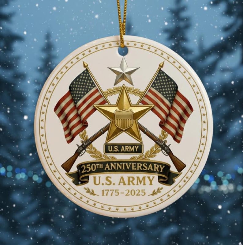 Us Army 250th Anniversary Ornament Military Christmas Ornament 2025 Patriotic Keepsake Gift Veteran Memorial Decor Army Pride