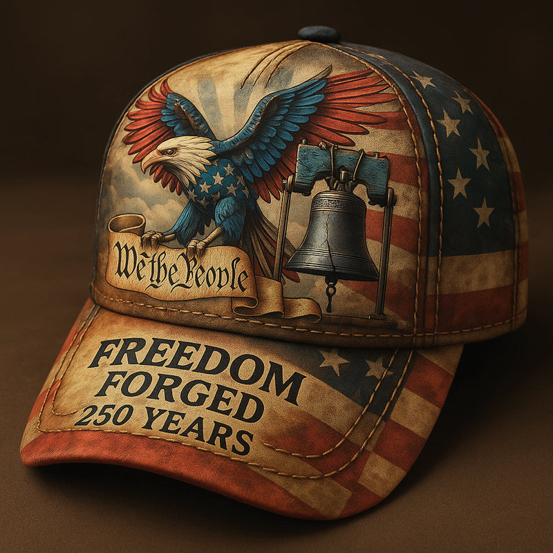Us Vintage 250th Anniversary All Over Prints Classic Cap Celebrating 250 Years Of America 1776 2026 Adjustable Patriotic Design