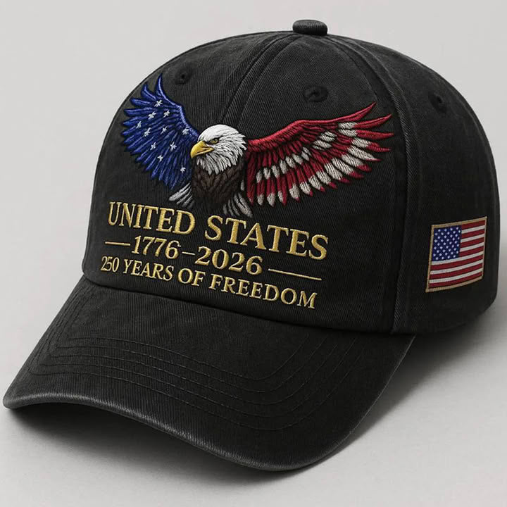 Patriotic Eagle Embroidered Hat United States 250th Anniversary 1776 2026 Vintage Washed Usa Dad Cap For Men Women