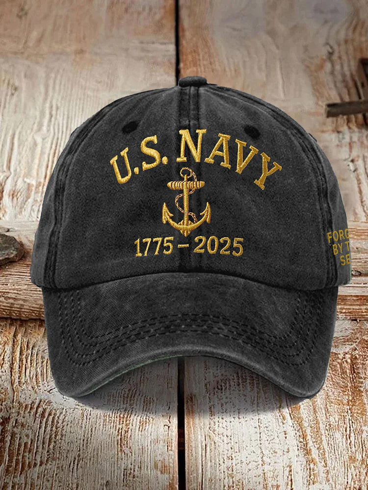 Us Navy Anniversary 250th Years Freedom Embroidered Hat United States 250th Anniversary 1776 2026 Vintage Washed Usa Dad Cap For Men Women