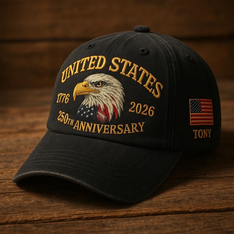 Patriotic Eagle Embroidered Hat United States 250th Anniversary 1776 2026 Vintage Washed Usa Dad Cap For Men Women