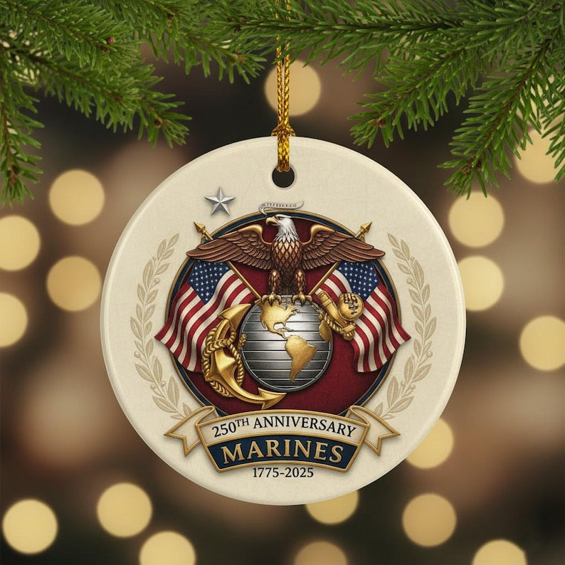 Marine 250th Anniversary Ornament Military Veteran Ornament Christmas Gift For Military