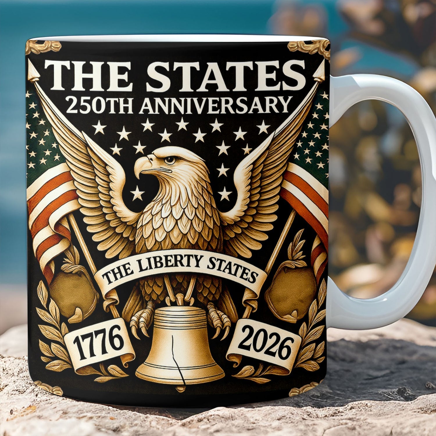Usa 250 Years Anniversary Mug  American Independence 1776 2026  Patriotic 4th Of July White Mug