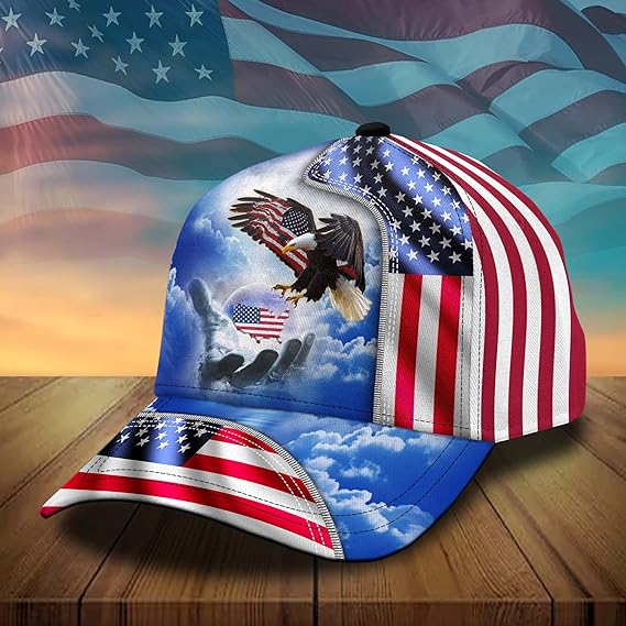 3d Printed One Nation Under God Baseball Cap American Eagle Hat For Usa Patriots Unique Design Hat