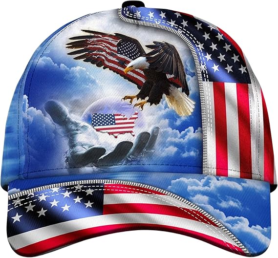 3d Printed One Nation Under God Baseball Cap American Eagle Hat For Usa Patriots Unique Design Hat