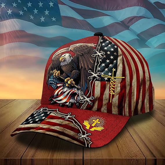 3d Printed One Nation Under God Baseball Cap American Eagle Hat For Usa Patriots Unique Design Hat