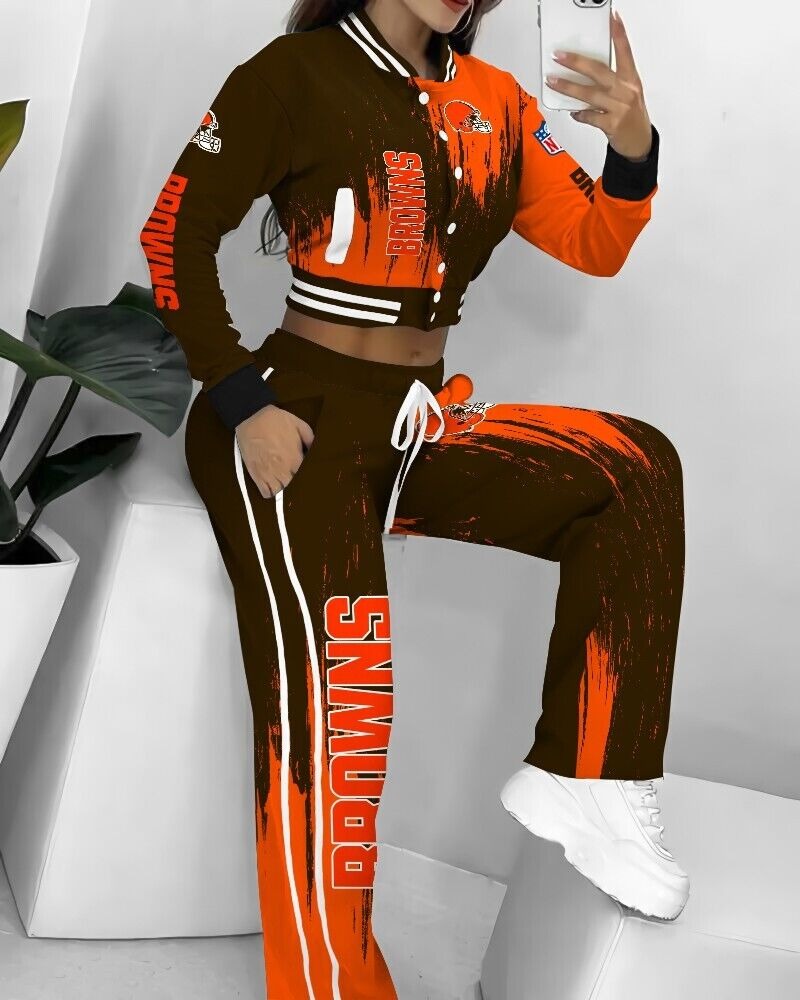 Cleveland Browns  3D Printed Varsity Jacket Set