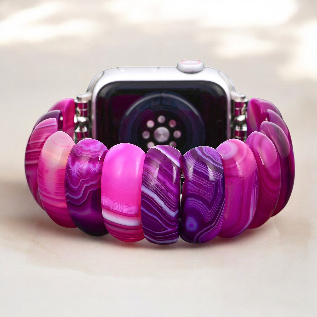 Radiant Orchid Agate Stretch Apple Watch Strap