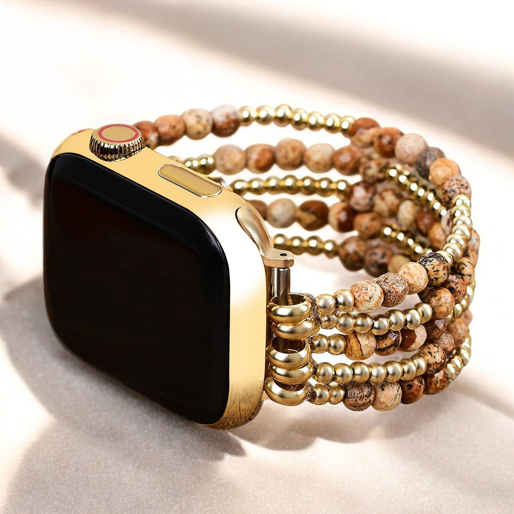 Golden Earth Jasper Stretch Apple Watch Strap