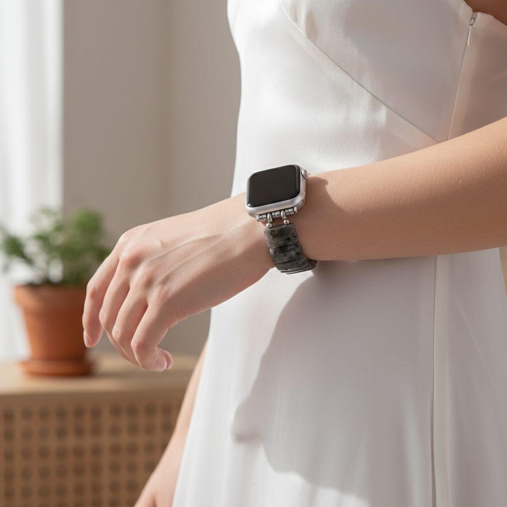 Midnight Balance Stone Stretch Apple Watch Strap