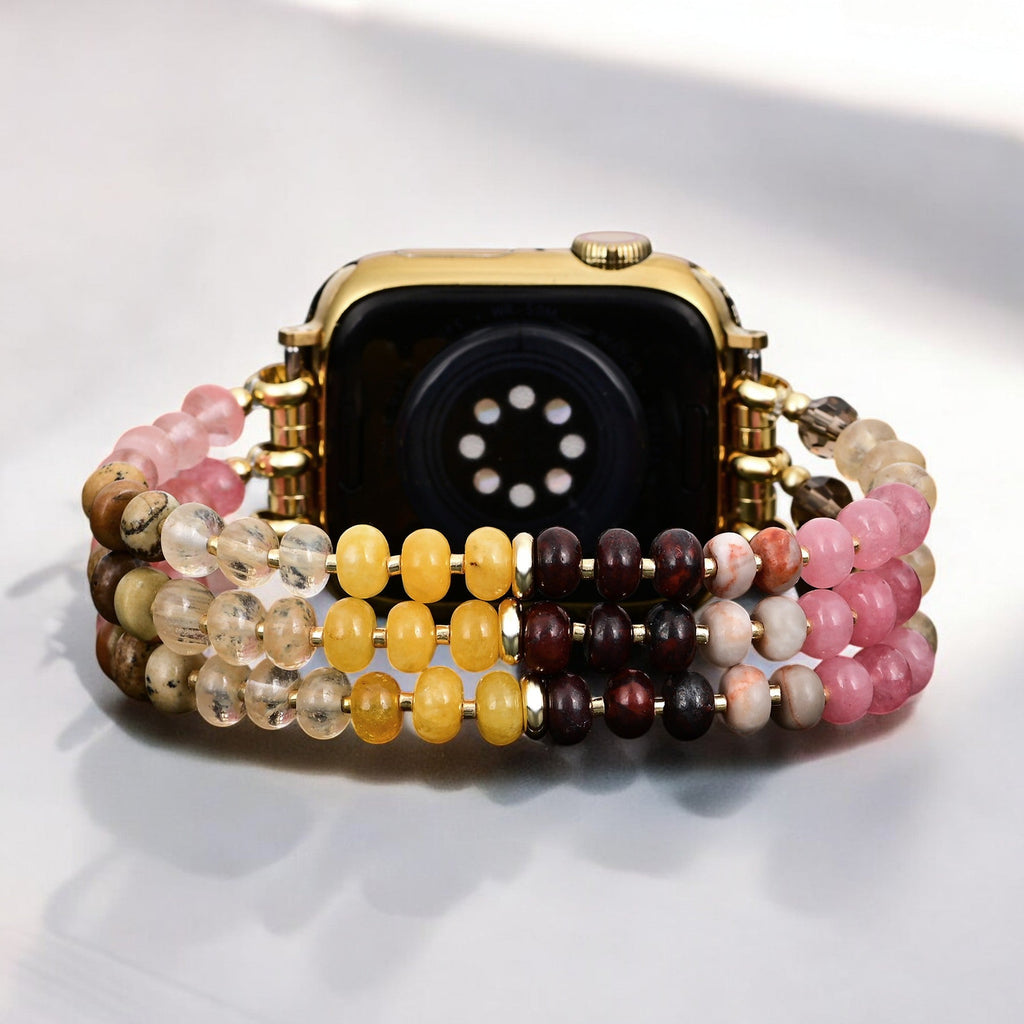 Amber Bloom Stone Stretch Apple Watch Strap