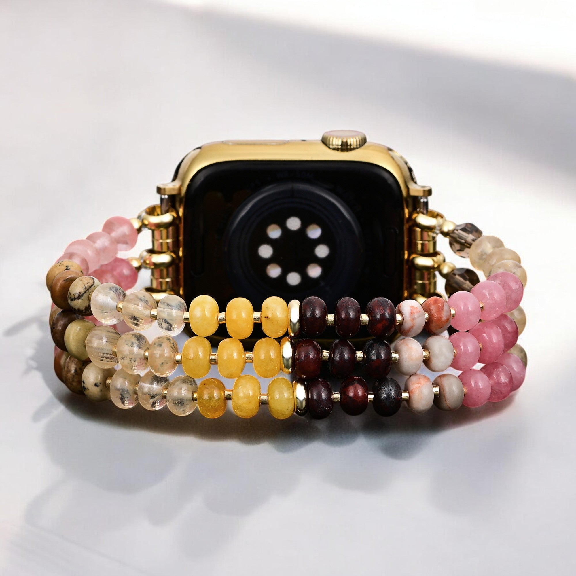 Amber Bloom Stone Stretch Apple Watch Strap