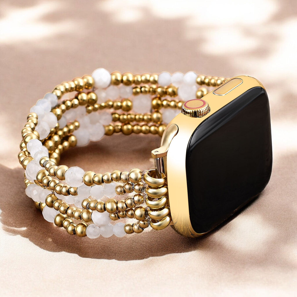 Golden Halo Moonstone Stretch Apple Watch Strap