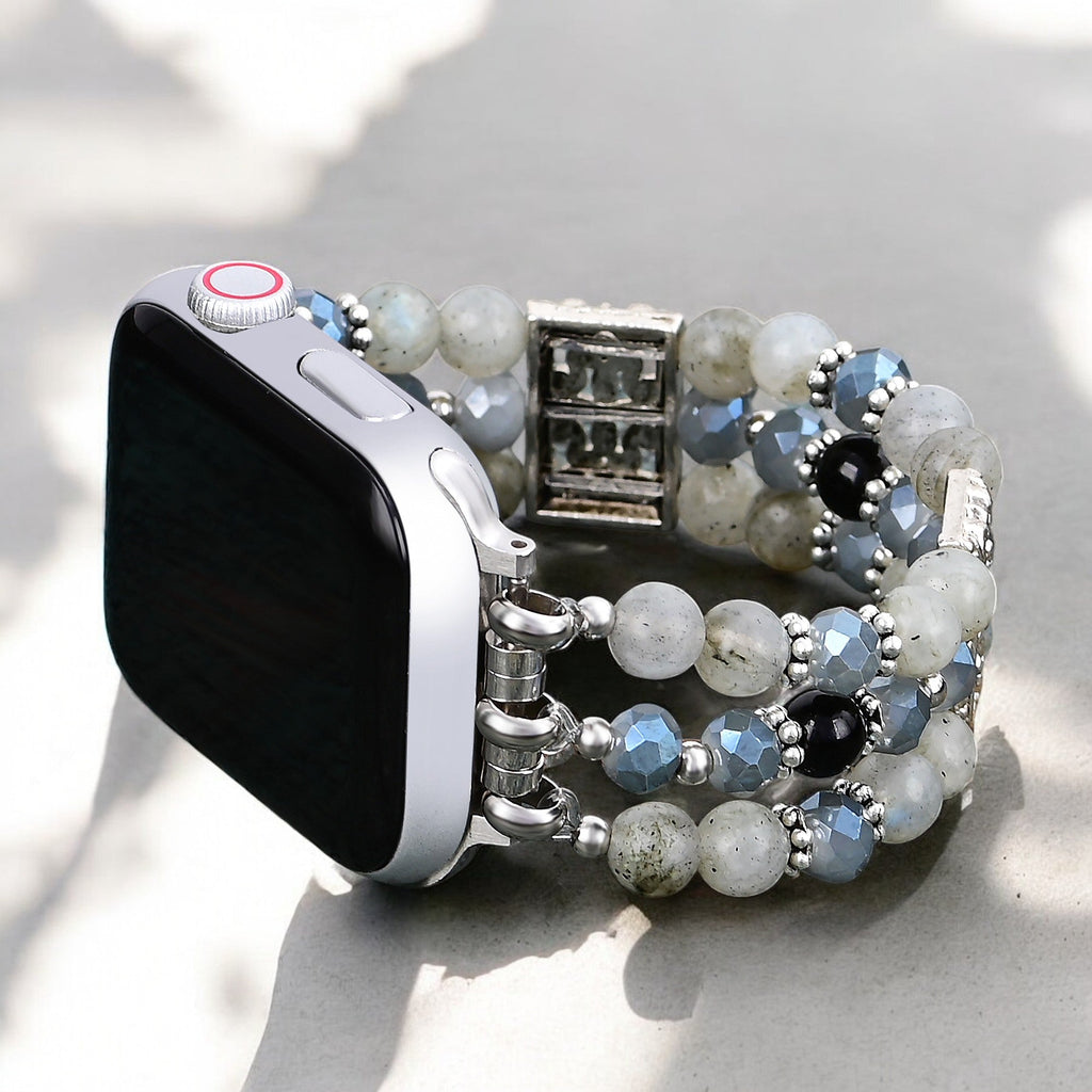 Artisanal Labradorite Indigo Stretch Apple Watch Strap