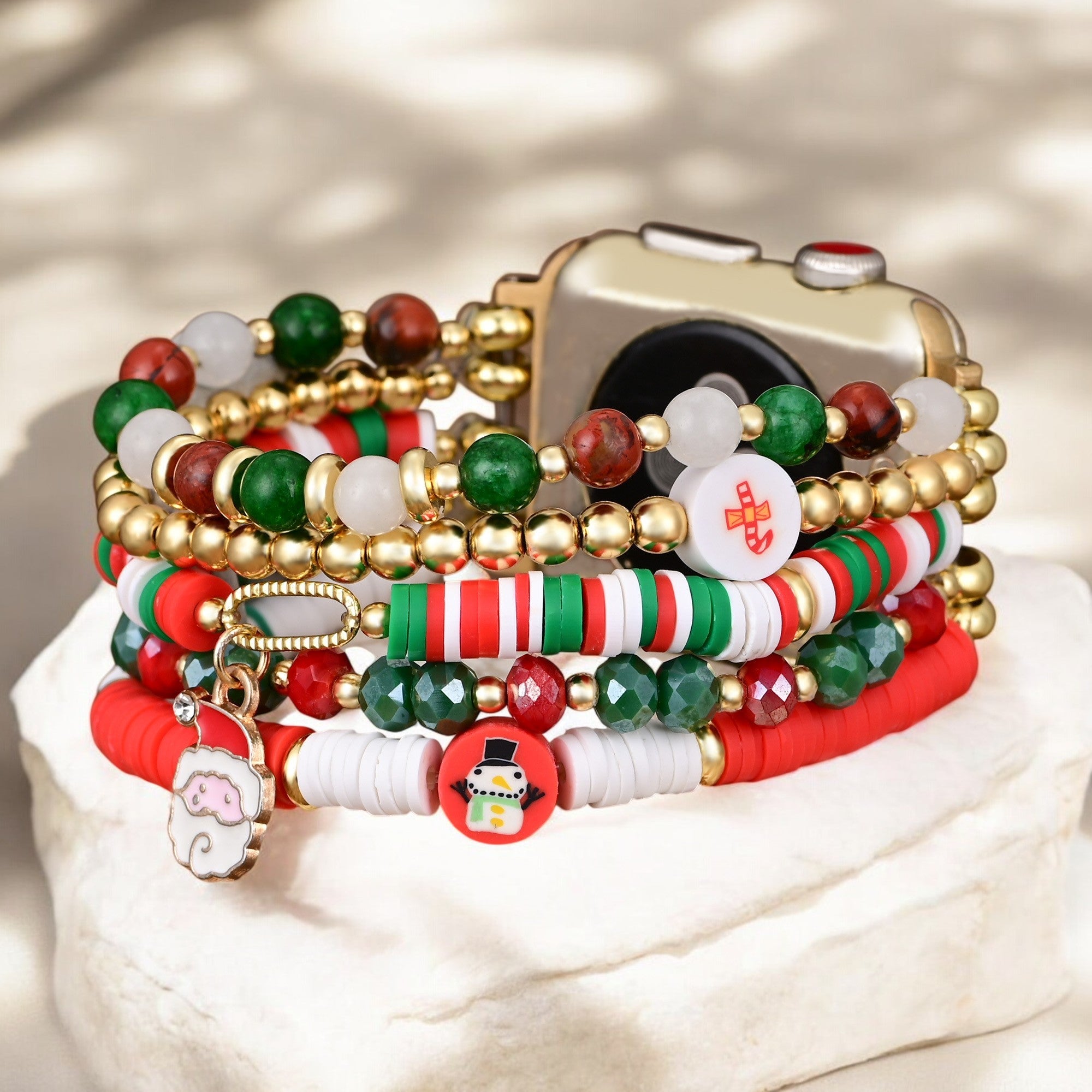 Santa Sparkle Stretch Apple Watch Strap