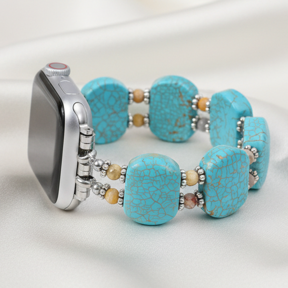 Turquoise Howlite Horizon Stretch Apple Watch Strap