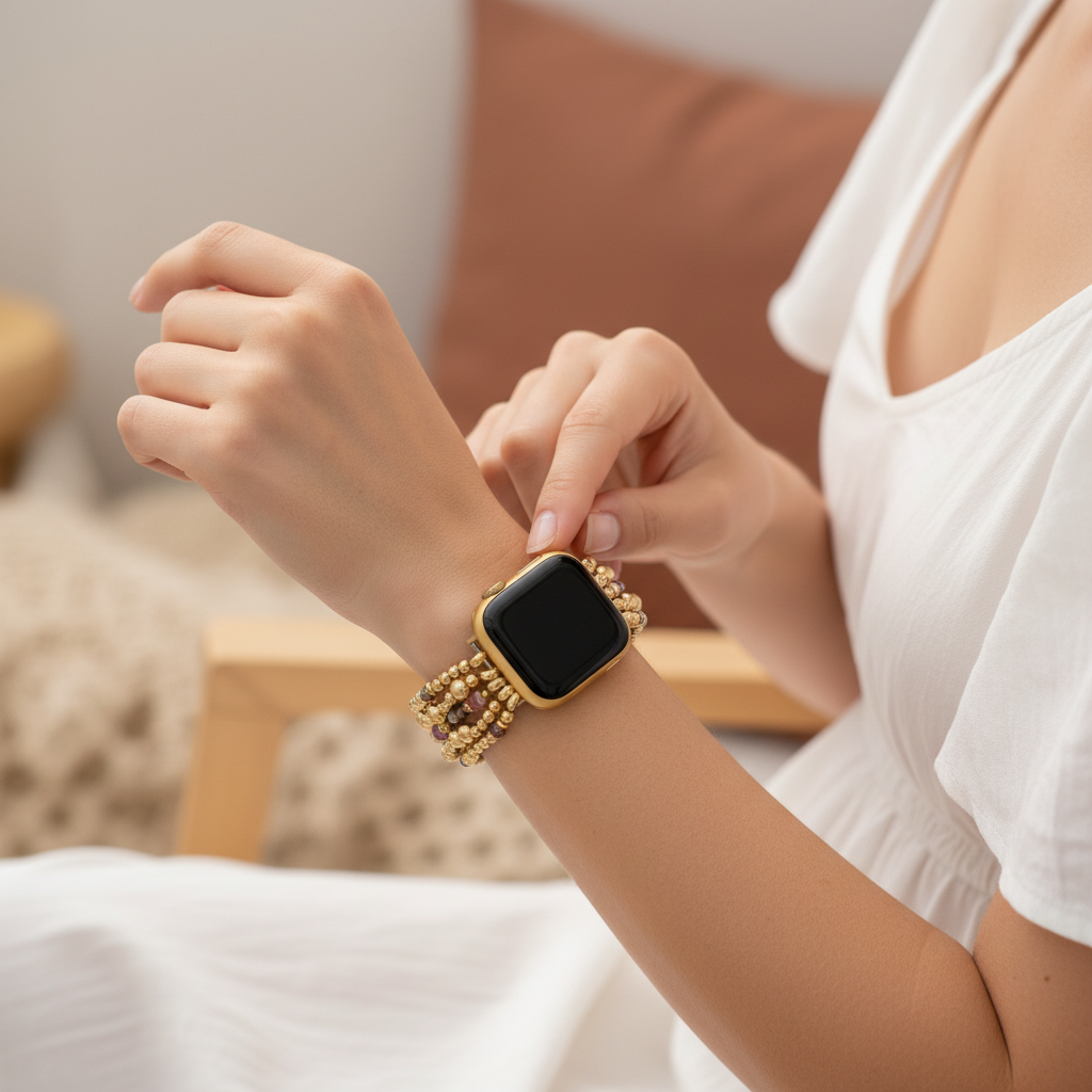 Blush Bloom Stretch Apple Watch Strap