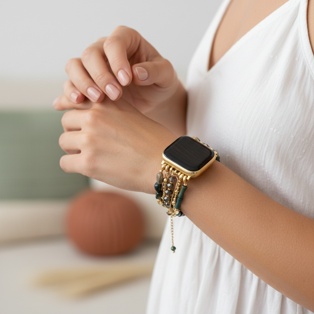 Gold Verdant Stretch Apple Watch Strap