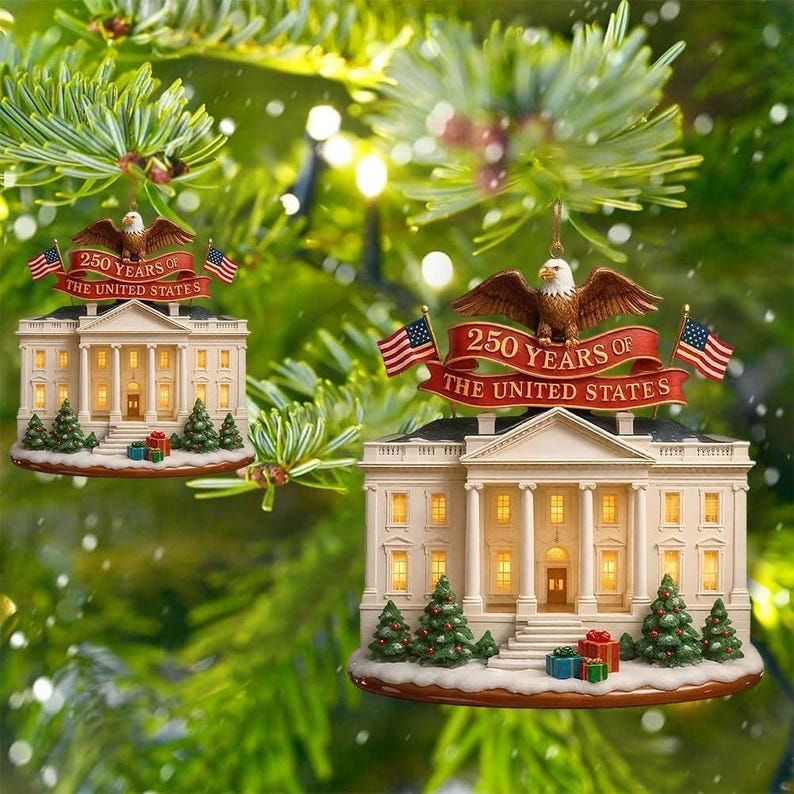 US 250th Anniversary Ornament, Hanging Pendant Decoration for Christmas Tree, America s 250th Celebration, 2D Christmas Keepsake